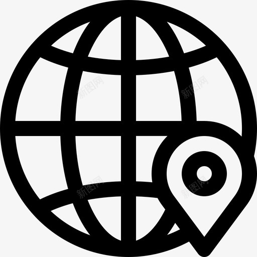 地球仪地理7直线图标svg_新图网 https://ixintu.com 地球仪 地理7 直线