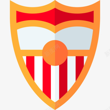 塞维利亚足球盾牌扁平图标图标