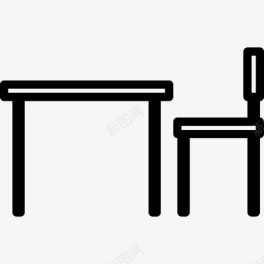 桌子家具27直线型图标图标