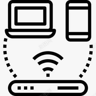Wifi酒店服务大纲线性图标图标