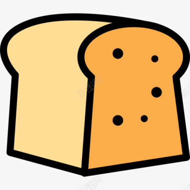 面包食物87线性颜色图标图标