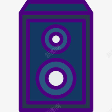 音箱音乐和乐器6线性颜色图标图标