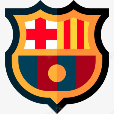 巴塞罗那足球盾牌平局图标图标