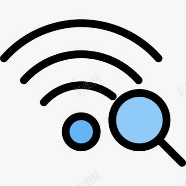 Wifi网络30线性彩色图标图标