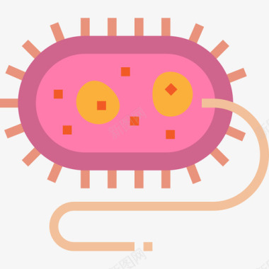 细菌科学48扁平图标图标