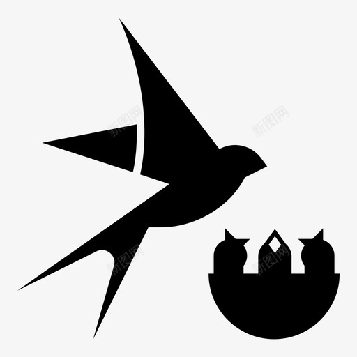 燕子鸟会飞的动物图标svg_新图网 https://ixintu.com 会飞的动物 小貂 敏捷 燕子 野鸟 鸟
