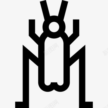 蟋蟀昆虫4线状图标图标