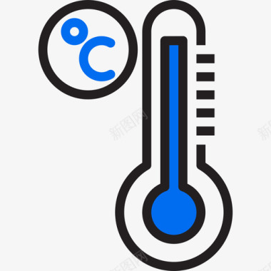 温度计天气112线性颜色图标图标