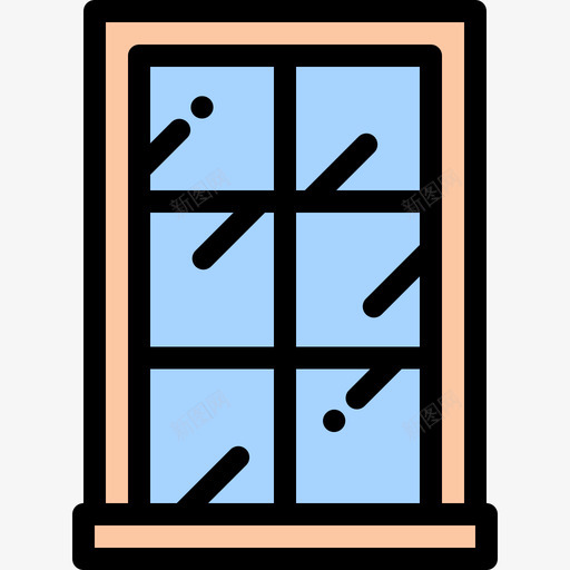 窗户建筑线条色彩图标svg_新图网 https://ixintu.com 建筑 窗户 线条色彩