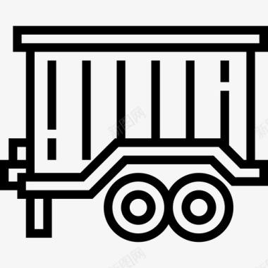拖车汽车服务14直线图标图标