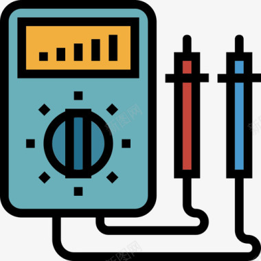 电压表汽车部件2线性颜色图标图标