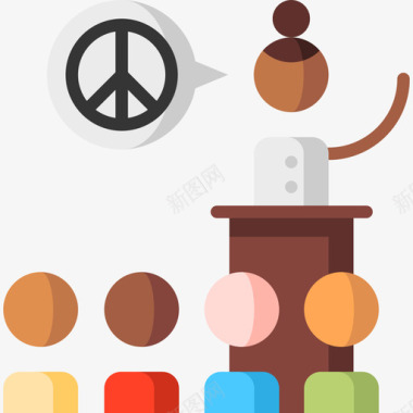 和平与人权会议4平铺图标图标