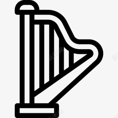 竖琴乐器3线性图标图标