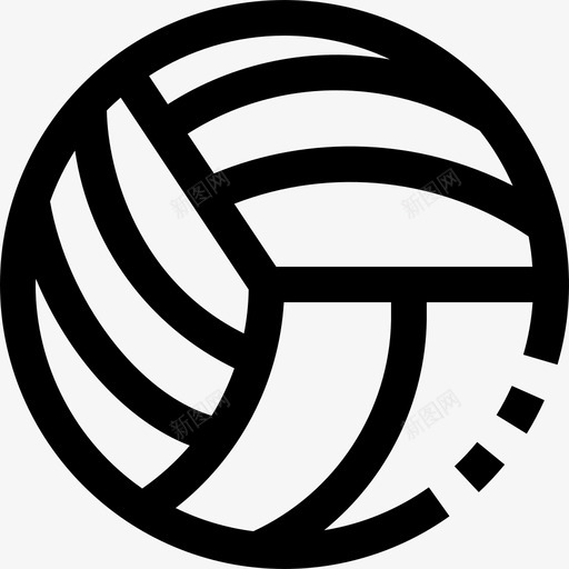 排球运动和游戏直线型图标svg_新图网 https://ixintu.com 排球 直线型 运动和游戏