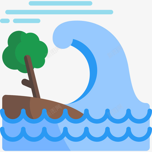 海啸自然灾害平地图标svg_新图网 https://ixintu.com 平地 海啸 自然灾害
