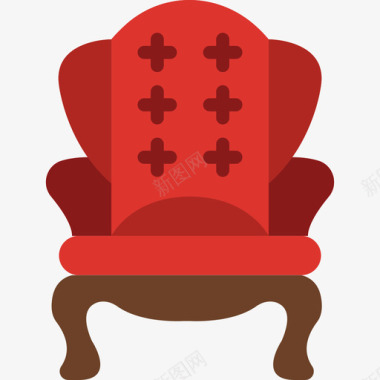 椅子家具和家用家具5个平的图标图标