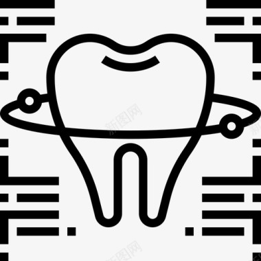 牙齿牙医7直线型图标图标