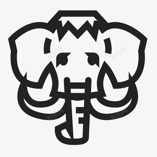 大象非洲动物图标svg_新图网 https://ixintu.com 剪影 动物 大象 野兽 野生 非洲