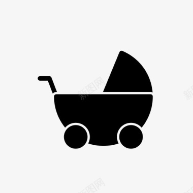 婴儿车运载工具字形图标图标