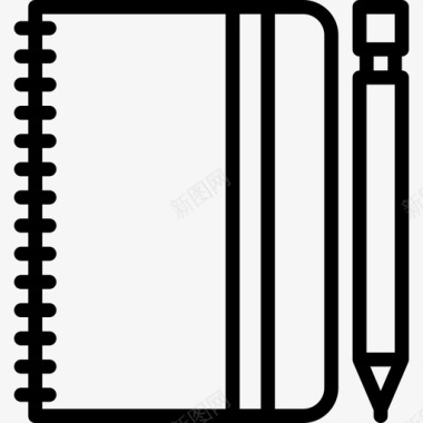 笔记本教育112线性图标图标