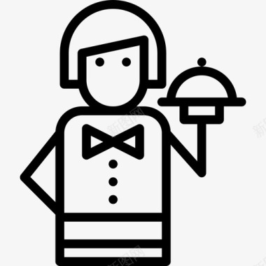 女服务员42号餐厅直系图标图标