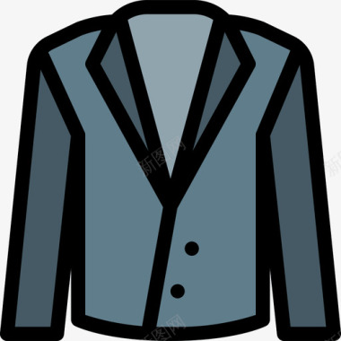 外套衣服和附件2线性颜色图标图标