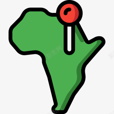 非洲地理5线性颜色图标图标