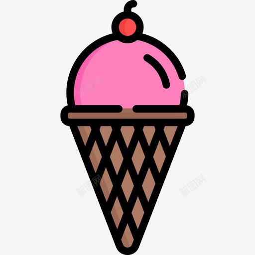 冰淇淋夏季销售3线性颜色图标svg_新图网 https://ixintu.com 冰淇淋 夏季销售3 线性颜色