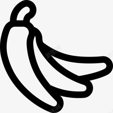 香蕉热带5线形图标图标