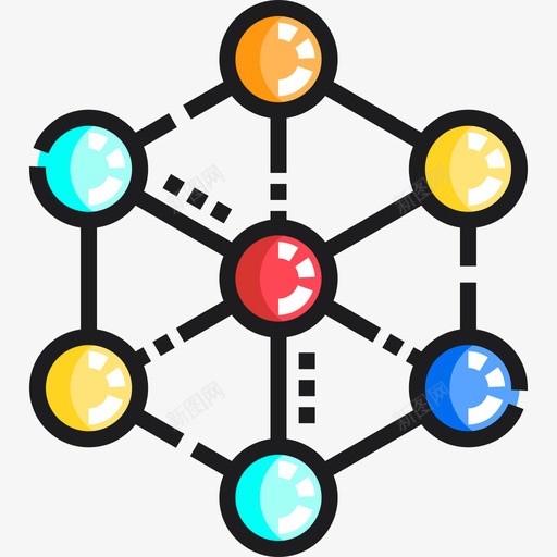 分子学习32线性颜色图标svg_新图网 https://ixintu.com 分子 学习32 线性颜色