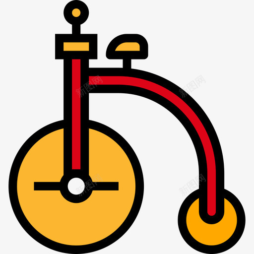 自行车马戏团和游乐园线性颜色图标svg_新图网 https://ixintu.com 线性颜色 自行车 马戏团和游乐园