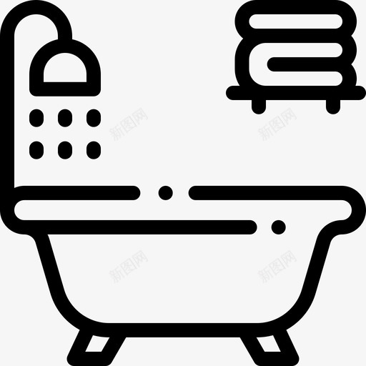 浴缸家装10直线型图标svg_新图网 https://ixintu.com 家装10 浴缸 直线型