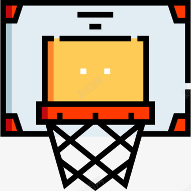 篮球运动37线性颜色图标图标
