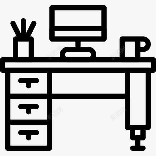 办公桌家具家用图标svg_新图网 https://ixintu.com 办公桌 家具 家用 直线型