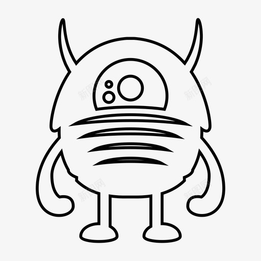 怪物野兽卡通图标svg_新图网 https://ixintu.com 万圣节 卡通 怪物 怪物线 生物 野兽