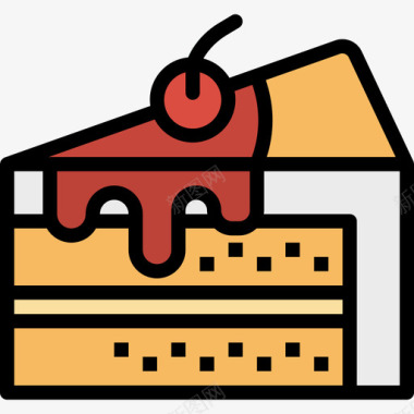 蛋糕食品95线性颜色图标图标