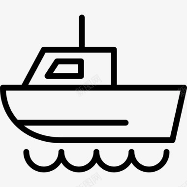 游艇旅行82直线型图标图标