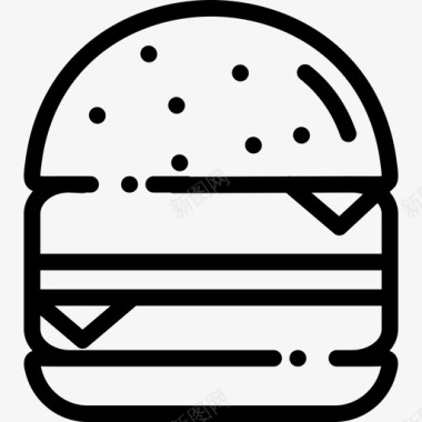 BurgerBBQ5线性图标图标