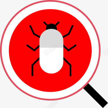 Bug互联网安全4扁平图标图标