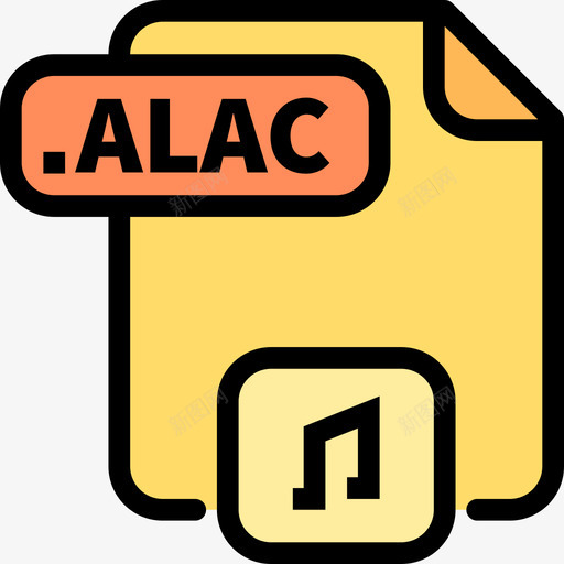 Alac文件颜色线条颜色图标svg_新图网 https://ixintu.com Alac 文件颜色 线条颜色