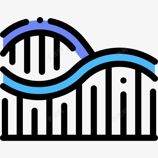 过山车游乐场32线性颜色图标svg_新图网 https://ixintu.com 游乐场32 线性颜色 过山车