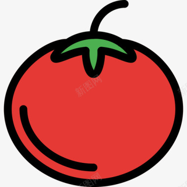 番茄食品90线颜色图标图标