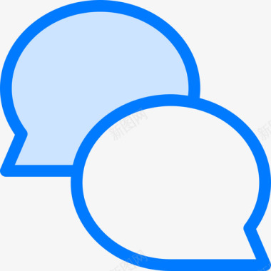 聊天留言和电子邮件2蓝色图标图标