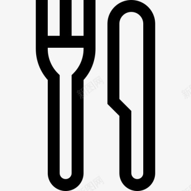叉子烹饪食品和饮料直形图标图标