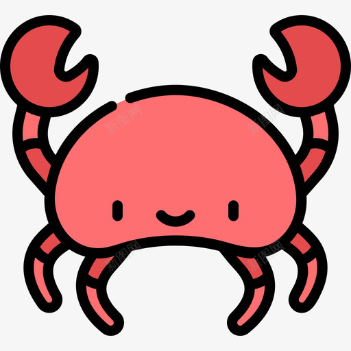 螃蟹热带12线形颜色图标svg_新图网 https://ixintu.com 热带12 线形颜色 螃蟹