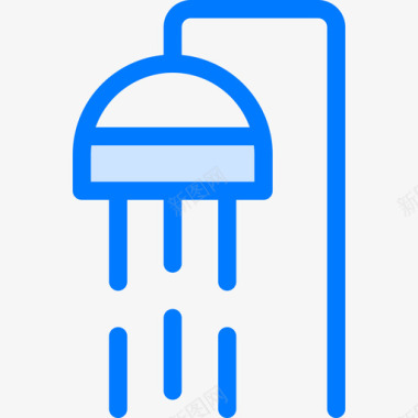 淋浴喷头102号酒店蓝色图标图标