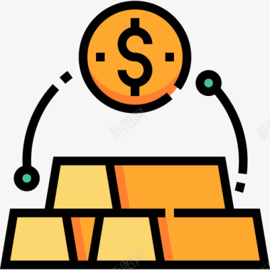 金钱财务策略线条色彩图标图标