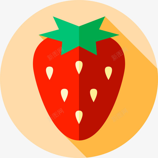 草莓水果和蔬菜2扁平图标svg_新图网 https://ixintu.com 扁平 水果和蔬菜2 草莓