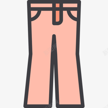 裤子衣服54线性颜色图标图标