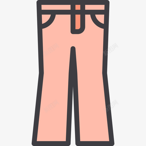 裤子衣服54线性颜色图标svg_新图网 https://ixintu.com 线性颜色 衣服54 裤子